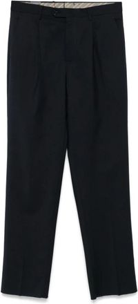 Etro Wollen pantalon met plooien - Heren - Nette broeken - Blauw - 2XL - Wol - Broeken