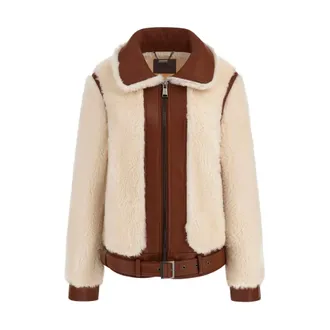 Guess Faux Fur & Shearling Jackets, female, Beige, S, Giordana Jacket