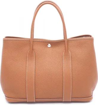 Herm&egrave;s Brown Negonda Leather Handbag Tote Bag (Pre-Owned)