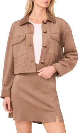 Vince Camuto Faux Suede Jacket in Rich Taupe at Nordstrom Rack, Size Xx-Large