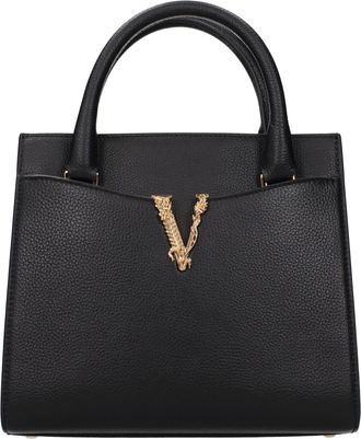 Versace Black Leather Womens Handbag