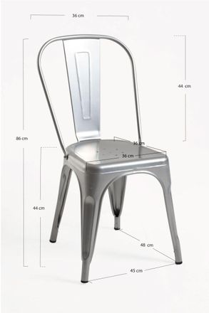 Regalos Miguel Sillas Comedor - Silla Torix - Gris Metalizado