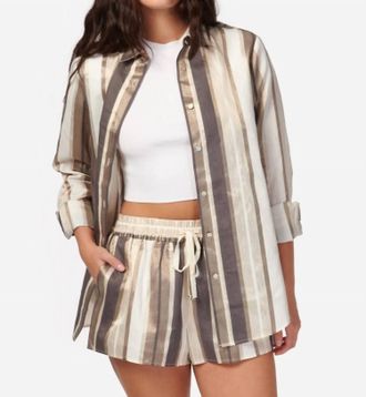 Cami NYC Malta Metallic Linen Top In Dune