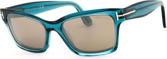 Tom Ford FT1085 90L Transparent Turquoise Blue/Roviex Mirror
