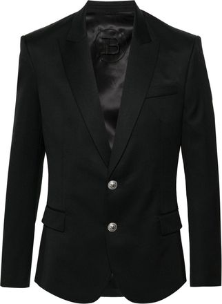 Balmain single-breasted wool blazer - men - Wool/Viscose/Acetate - 50 - Black
