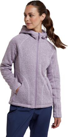 Mountain Warehouse Womens Nevis Fur Hoodie - Soft, Warm, Chin Guard & Fleece Lining with Adjustable Hood & Pockets- Ideal For Winter Light Purple (Fur Lined) Womens Size