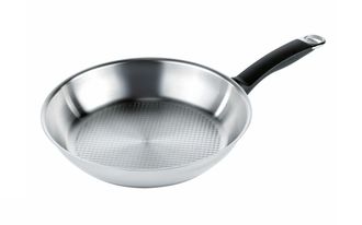 Kuhn Rikon Silver Star Uncoated Stainless Steel Induction Safe Frying Pan with Waffle Base, 28cm