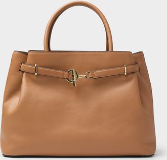 Lauren Ralph Lauren Womens Toggle and ring pebbled leather bag