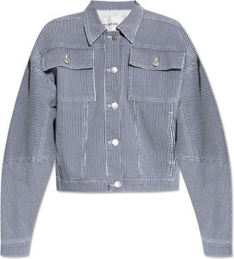 Munthe Light Jackets, female, Blue, Size: S Jacket with striped pattern Famke