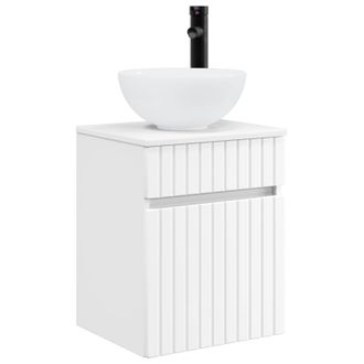 vidaXL Vanidad De Lavabo Montada En La Pared Blanco 39 X 35 X 63 Cm Vidaxl