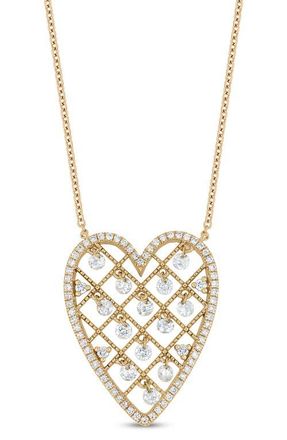 Bony Levy 18K Gold Audrey Diamond Heart Pendant Necklace in 18Ky Gold at Nordstrom