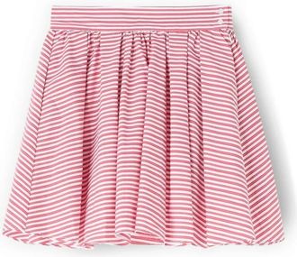 Motivi Uitlopende gestreepte popeline minirok - Dames - Korte rokken - Rood - XL - Katoen - Rokken