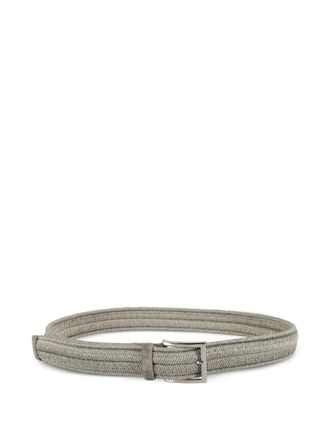 Orciani braided rope belt - men - Linen/Flax/Calf Leather/Nylon/Rubber - 100 - Grey