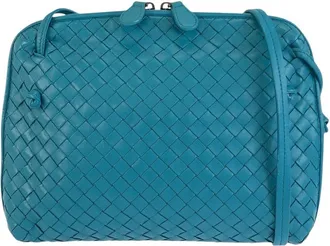 Bottega Veneta Blue Calfskin Shoulder Bag (Authentic Pre-Loved)
