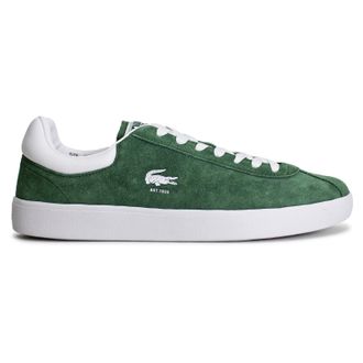Lacoste Baseshot Suede Mens Comfort Trainers - Dark Green White - Size:UK 10