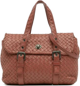 Bottega Veneta Pre-owned Bottega Veneta Nappa Intrecciato Flap Satchel B01426371D