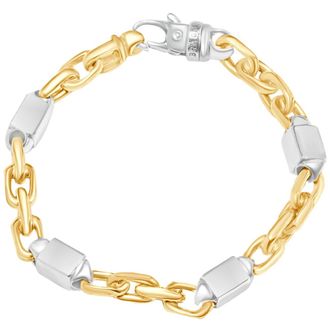 Pompeii3 Mens Figaro Link 14k Gold (32gram) or Platinum (52gram) 7.5mm Bracelet 8.5