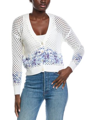 Autumn Cashmere Floral Mesh Cardigan