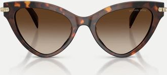 Michael Kors occhiali da sole cat-eye con lenti grigie in tartarugato luggage-Marrone