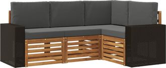 vidaXL Conjunto De Sof&aacute;s De Exterior 4 Uds. Poli&eacute;ster Vidaxl