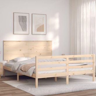 vidaXL Vidaxl - Estructura De Cama Con Cabecero Madera Maciza 160x200 Cm