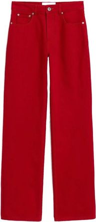 Ami Large-fit Cotton Jeans - female - Ami Paris - Wide Jeans - Red - W26 - Jeans
