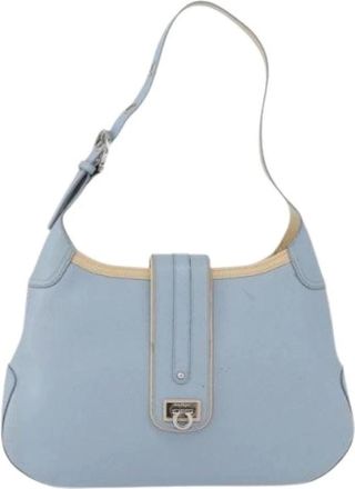 Ferragamo Pre-owned Shoulder Bags, female, Blue, Size: ONE SIZE Pre-owned Gancini shoulder bag