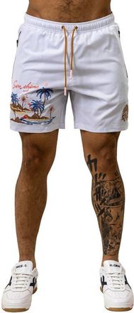 Maceoo Swim Marthyr Print Swim Trunks in White at Nordstrom, Size 4