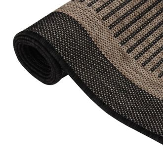 Berkfield Home Outdoor Flatweave Rug 140x200 cm Dark Brown | Size: Medium