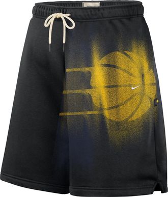 Nike Mens Indiana Pacers Standard Issue Fleece Basketball Shorts in Black | IQ1493-010