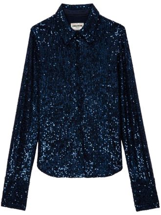 Zadig&Voltaire Camicia Tawny con paillettes - Blu