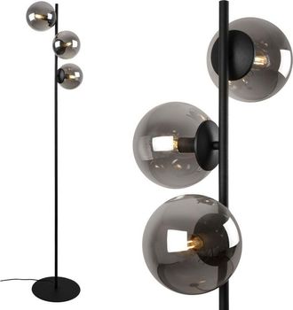 OEM L&aacute;mpara De Pie Siena Negra, 3 Pantallas Planas, Color Grafito
