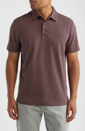 Robert Barakett Keyes Jacquard Knit Polo in Zinfandel at Nordstrom, Size Xx-Large