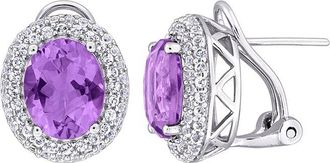 Rina Limor Silver 5.44 Ct. Tw. Amethyst, White Topaz Leverback Earrings
