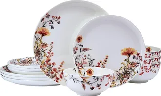 Mikasa Wildflower Bliss 12Pc Dinnerware Set, Service For 4
