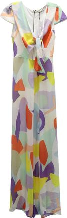 Alice & Olivia Alice & Olivia Sierra Geo Collage Jumpsuit in Multicolor Silk