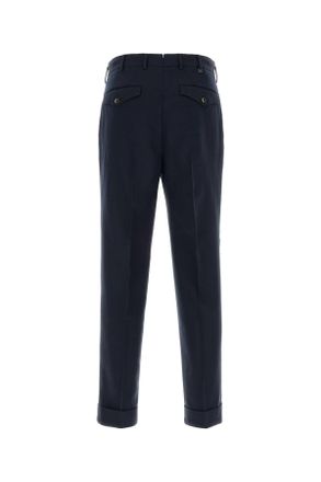 Pantaloni Torino Mens Navy Blue Cotton Blend Pant Exterior: Virgin Wool Pantaloni Trousers