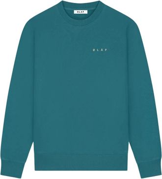 Olaf Hussein Dotted Face Crewneck - Heren - Sweatshirts - Groen - XL - Hoodies & sweatvesten