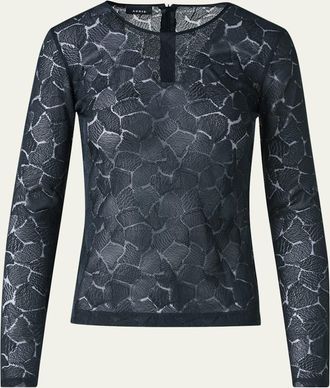 Akris Techno Broken Stone Jacquard Long-Sleeve Shirt