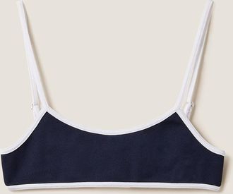 Miu Miu Technical Knit Swimsuit, Woman, Blue/white, Size 36