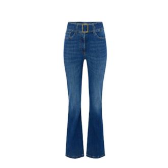 Elisabetta Franchi Patte d&eacute;pi Jeans - Dames - Jeans - Blauw - Maat: W29