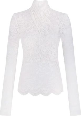 Paco Rabanne Turtleneck Kant Top - Dames - Longsleeves - Wit - M - Tops