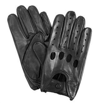 Isotoner Signature Mens Smooth Leather Driving Gloves In Black