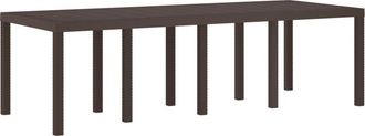 vidaXL Mesa De Jard&iacute;n Marr&oacute;n 250 X 100 X 73 Cm Rat&aacute;n Sint&eacute;tico Vidaxl