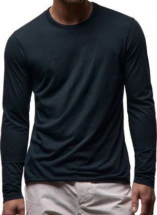 James Perse Luxe Lotus Long Sleeve Crew Tee In French Navy