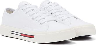 Tommy Hilfiger Winkel Voor Tommy Hilfiger Tommy Jeans Lage Canvas Damessneakers In Het Wit