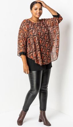 Roman Paisley Print Chiffon Top