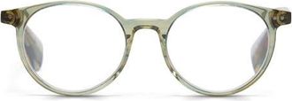 Eyebobs Case Closed 50mm Round Reading Glasses in Olive Crystal at Nordstrom, Size +1.50