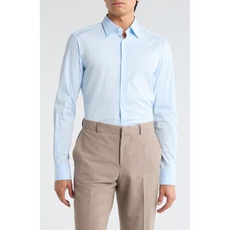 BOSS L-Hays Kent Slim Fit Dress Shirt in Light/Pastel Blue at Nordstrom Rack, Size 14.5R