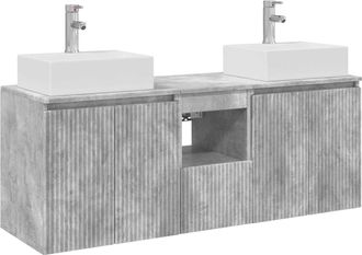vidaXL Juego De Muebles De Ba&ntilde;o 3 Uds. Gris Hormig&oacute;n Vidaxl